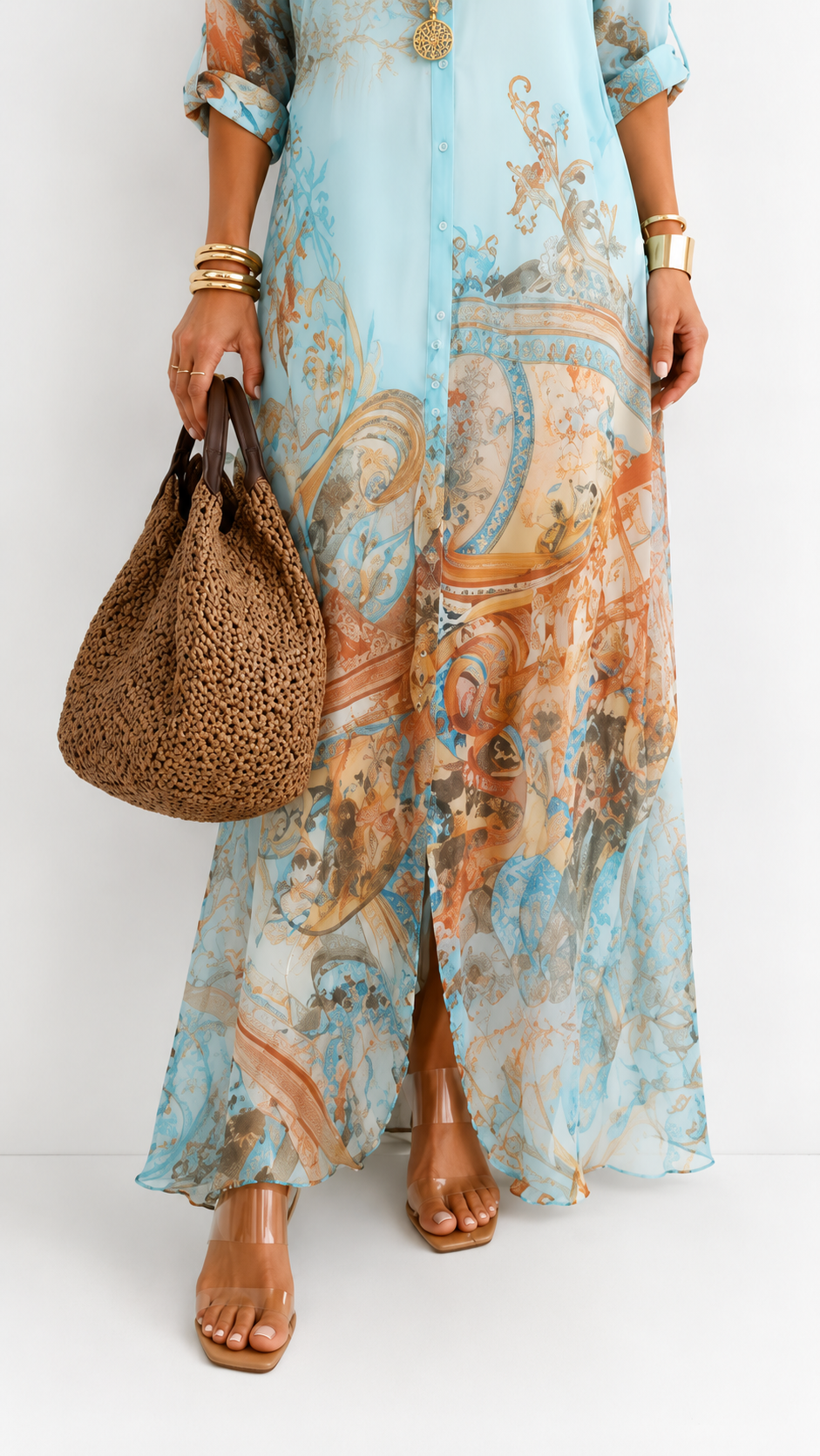 Lorna vestido camisero mediterráneo azul – foto 5