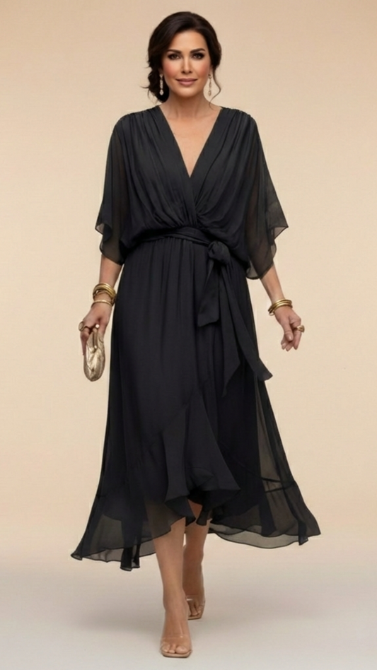 MARTA™ | Robe en mousseline à col en V