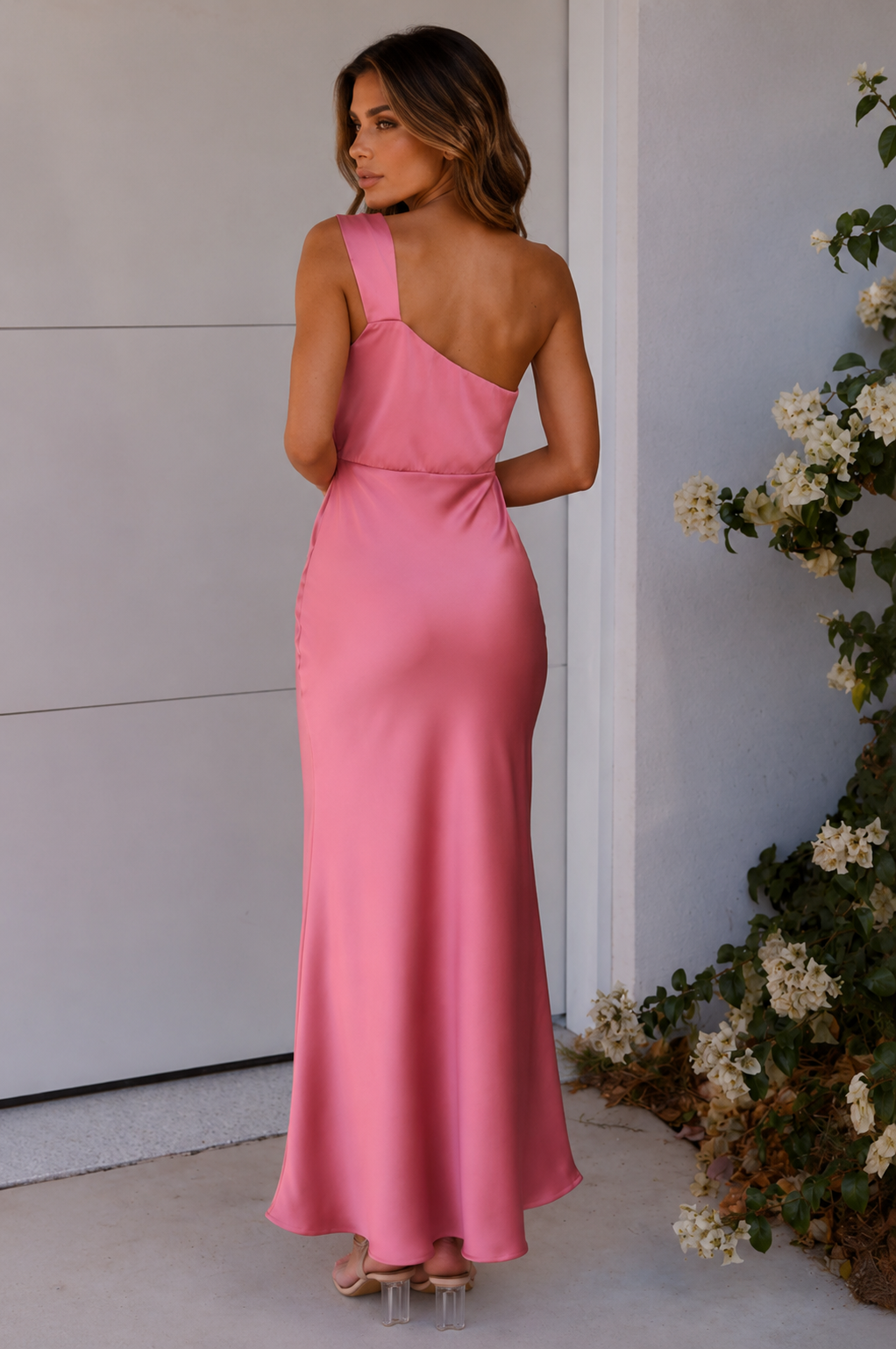 MAISON AVELORE GRETA — Élégante Rose Robe Longue