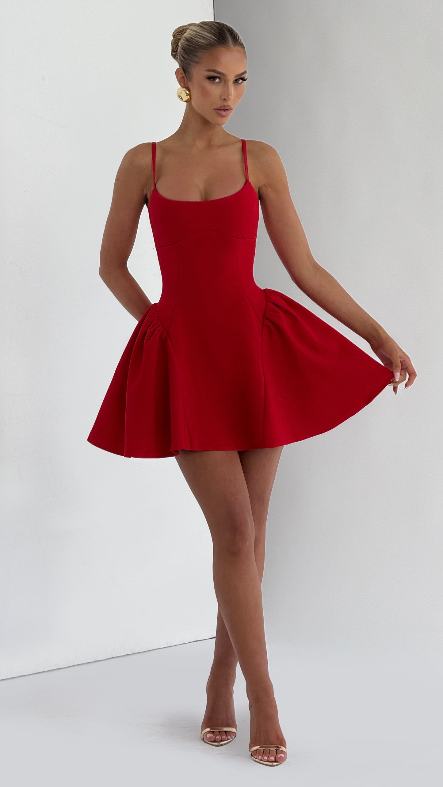 MAISON AVELORE KIAH ICON — Mini Robe Structurée (Rouge)
