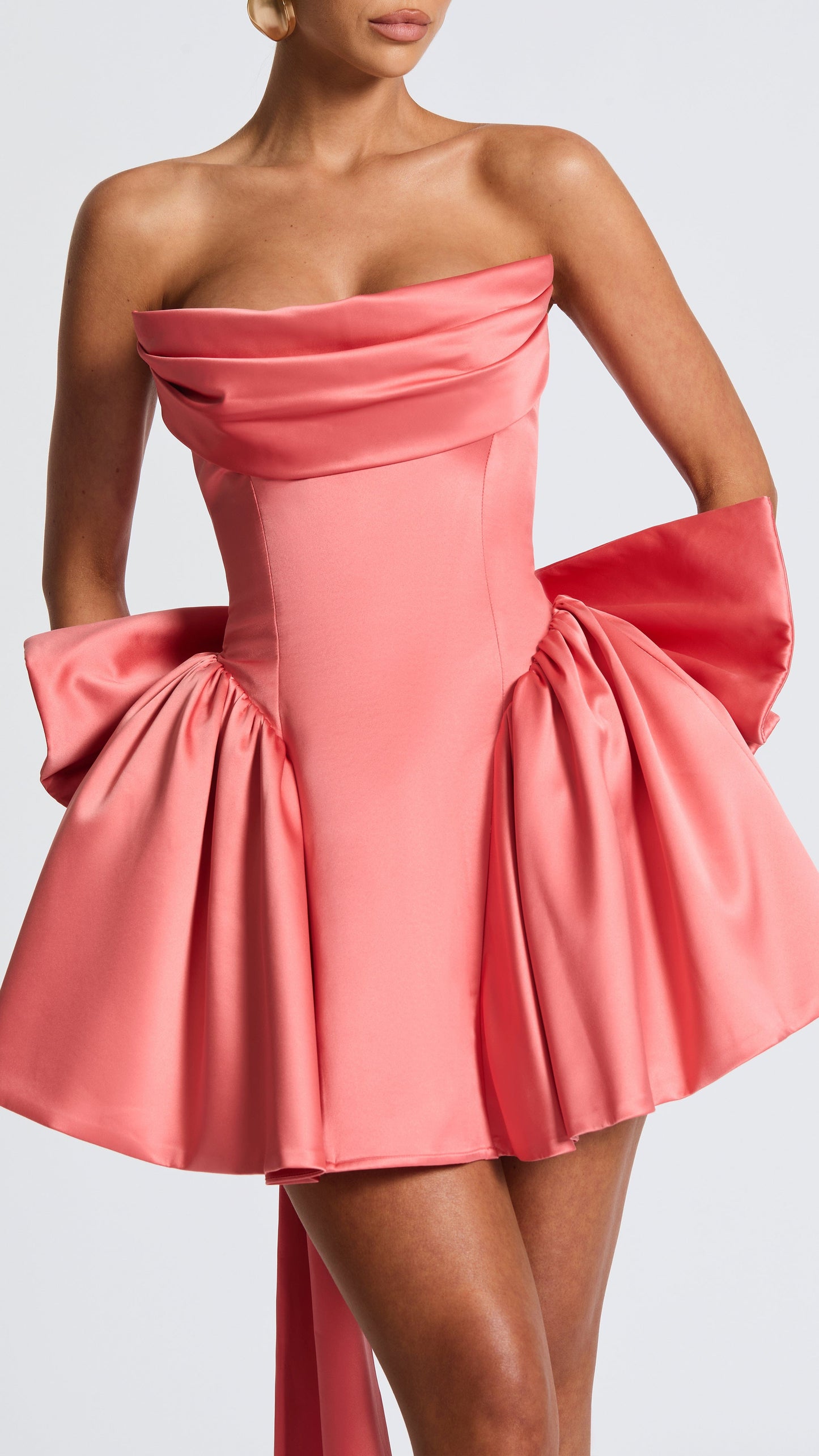 MAISON AVELORE TRINITY ICON — Bustier Mini Robe Corset (Rose Corail)