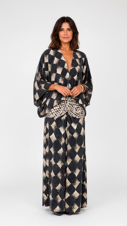 Maelia | Robe longue à imprimé mosaïque méditerranéen