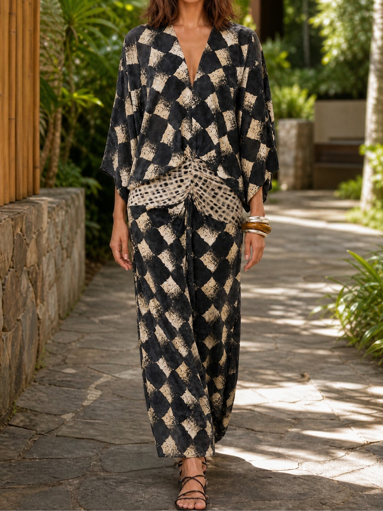 Robe longue mosaïque méditerranéenne Maelia Maison Avélore