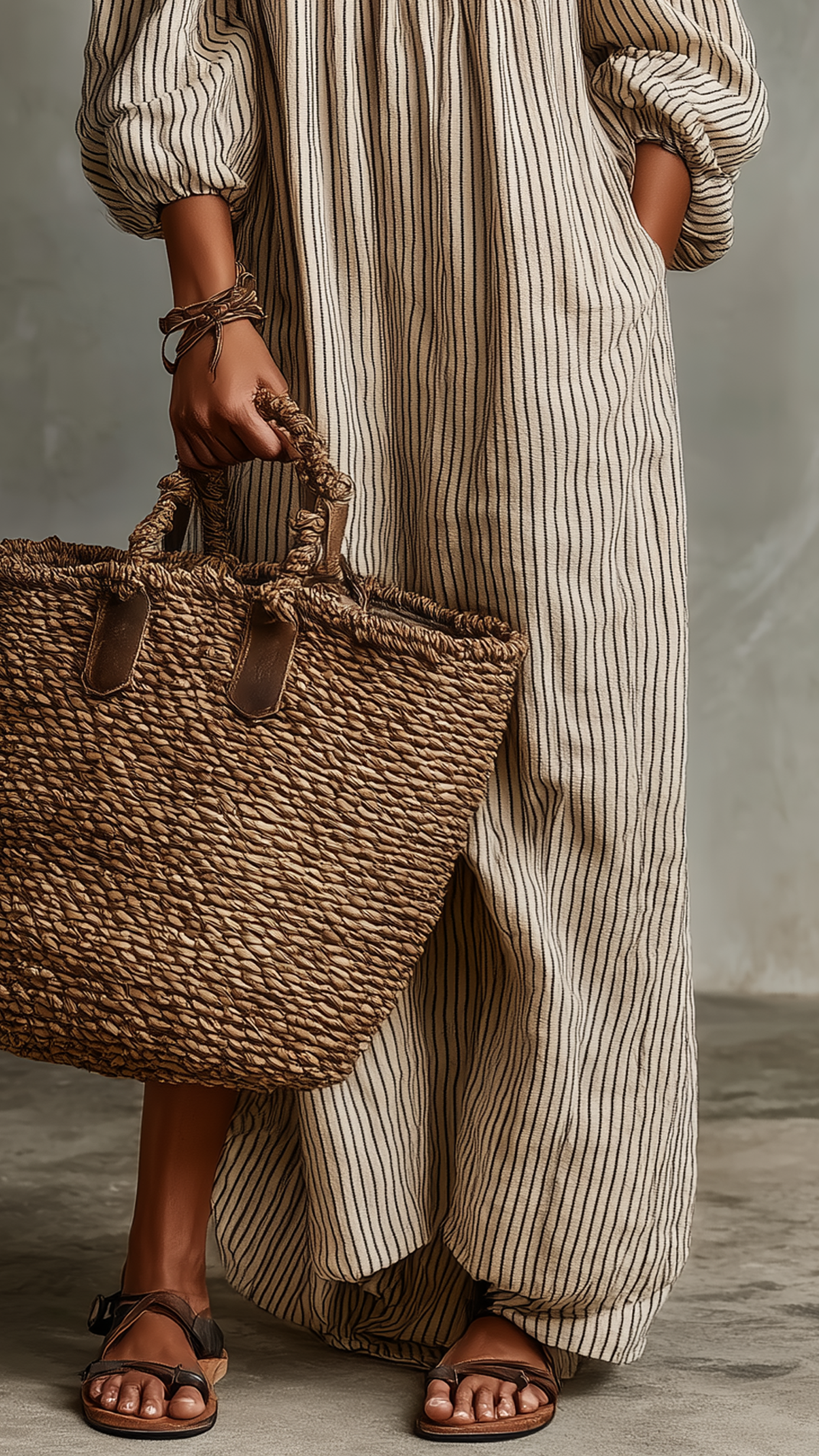 Carmen | Longue Robe en Coton et Lin à Épaules Dénudées