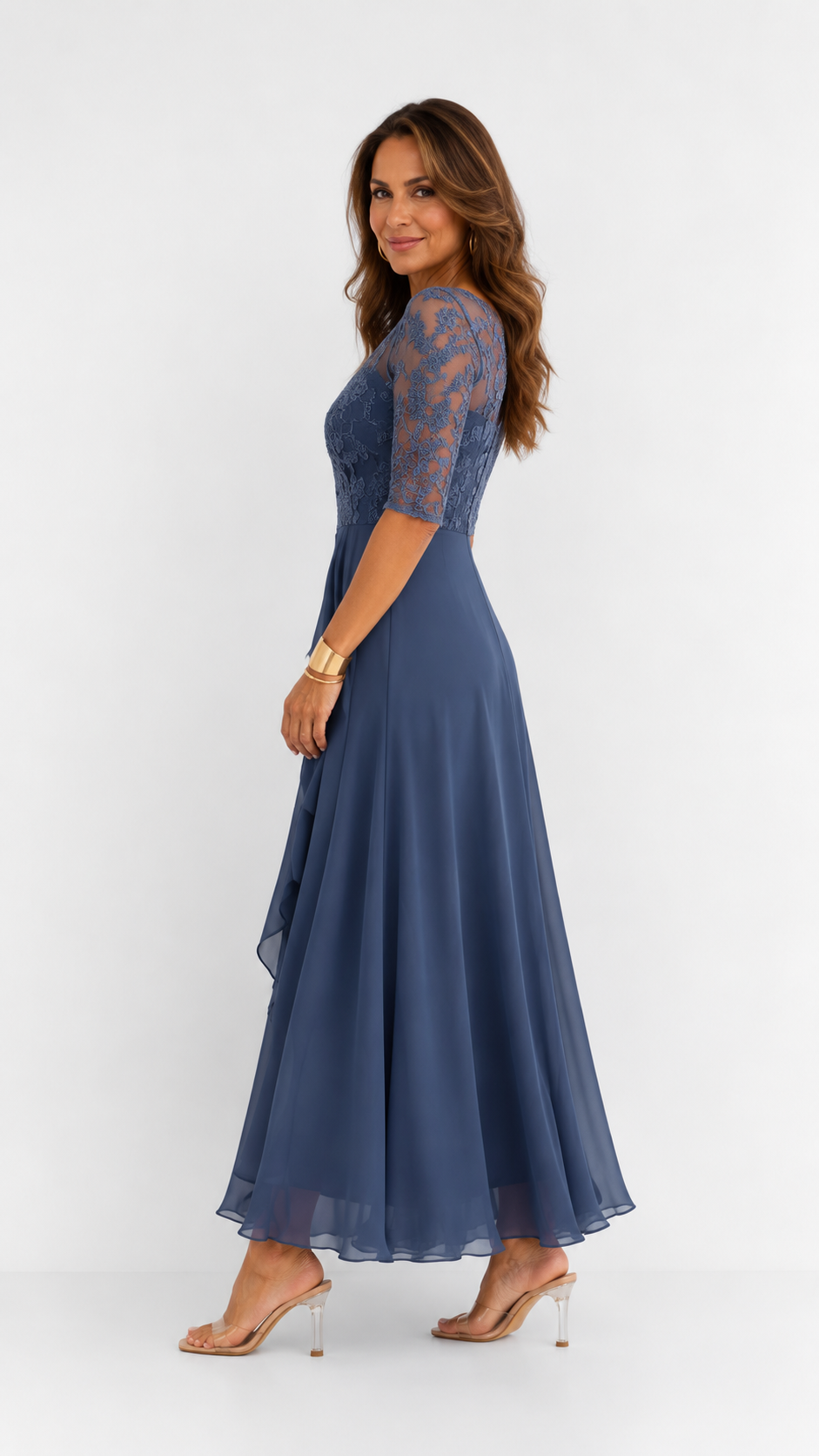 Rhonda | Robe midi élégante en dentelle