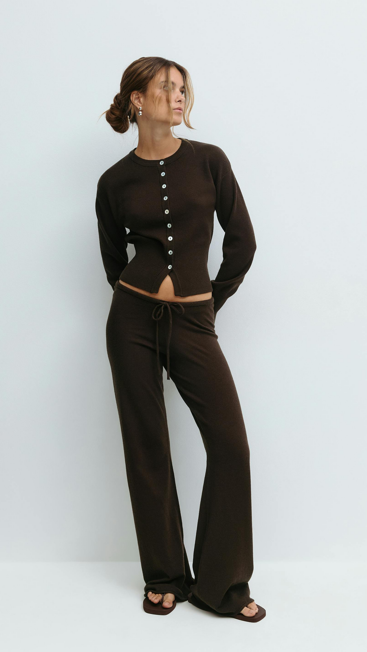 MAISON AVELORE ARIA SOFT SET — Ensemble Crop Top Maille & Pantalon Large