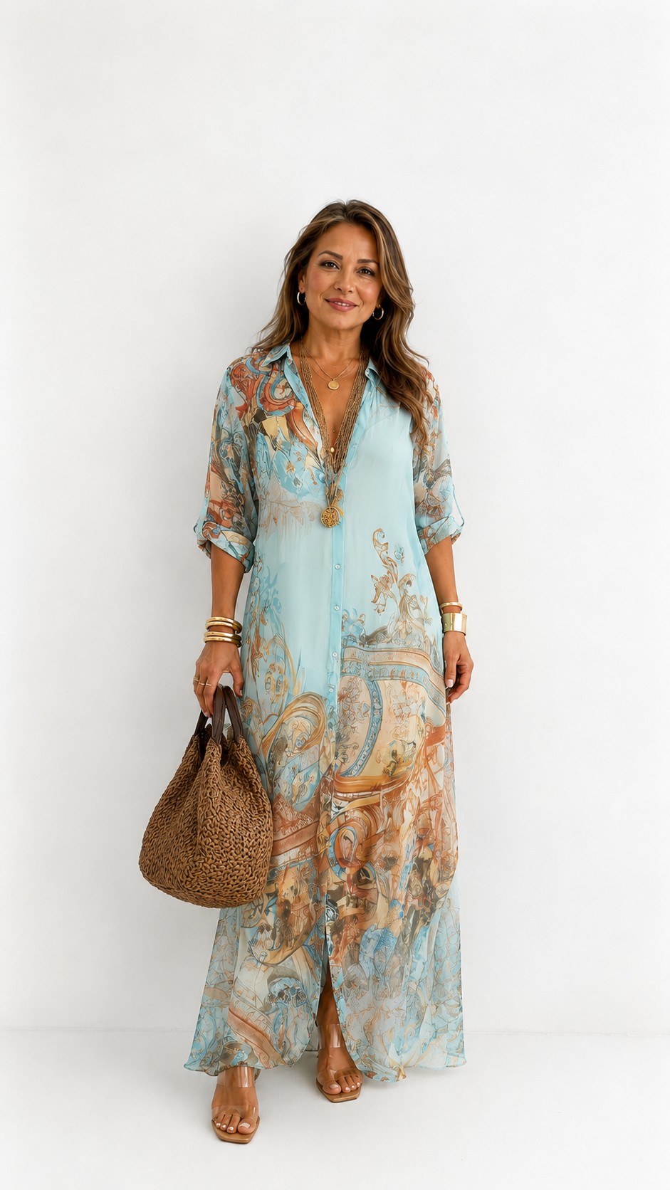 Lorna vestido camisero mediterráneo azul – foto 1