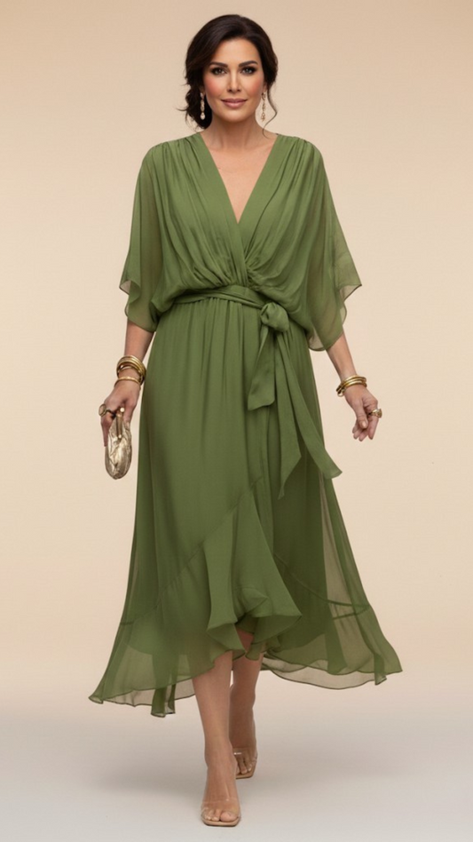 MARTA™ | Robe en mousseline à col en V