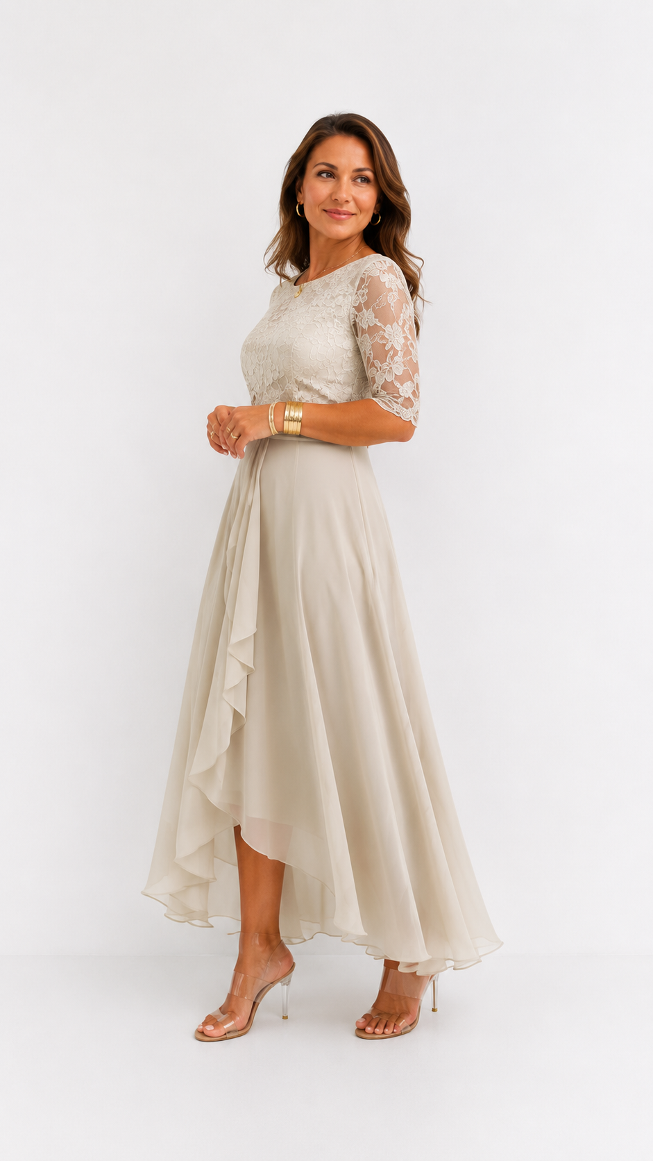 Rhonda | Robe midi élégante en dentelle