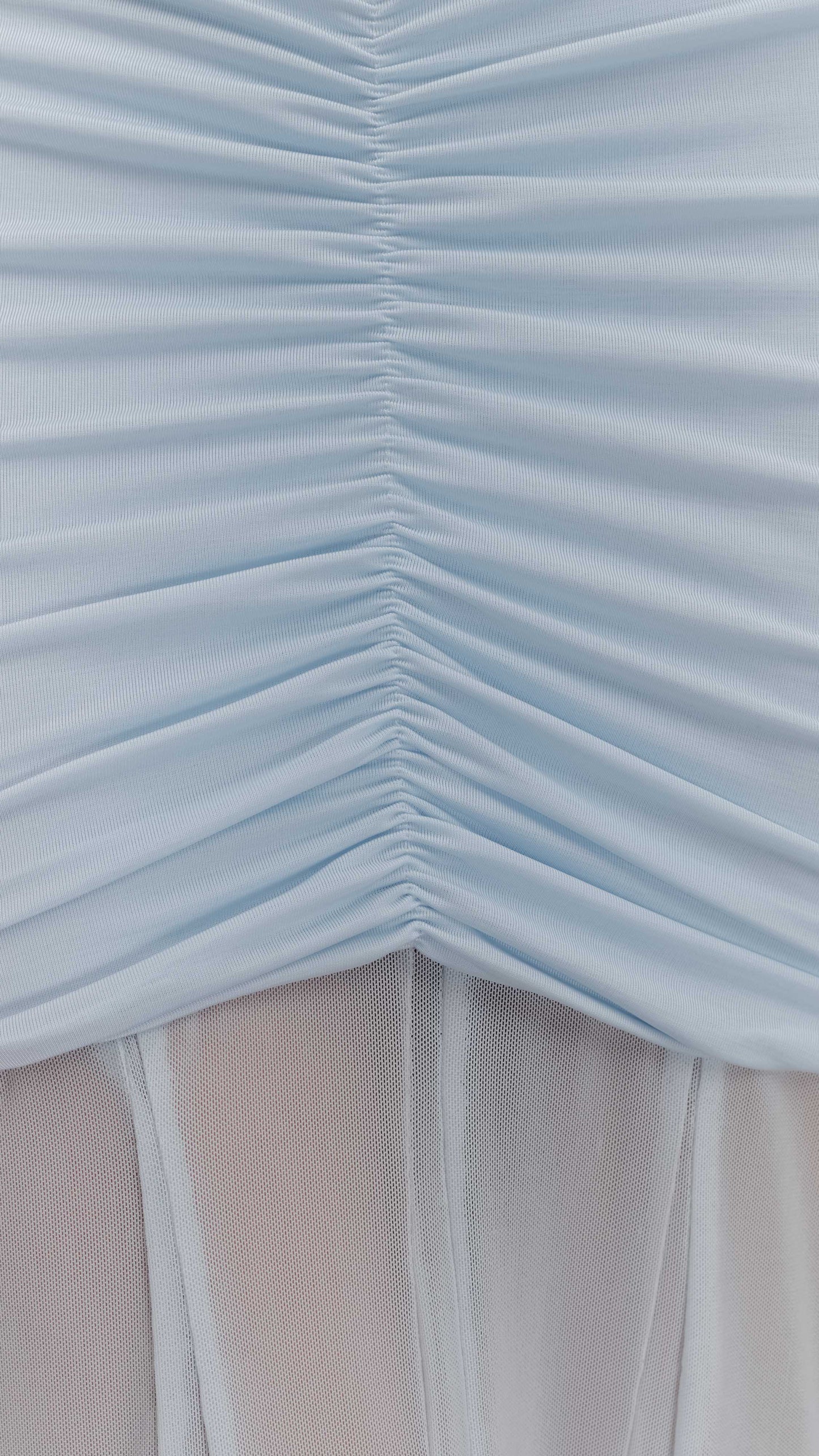 MAISON AVELORE CASPIAN — Robe Longue Épaules Dénudées (Bleu Pâle)