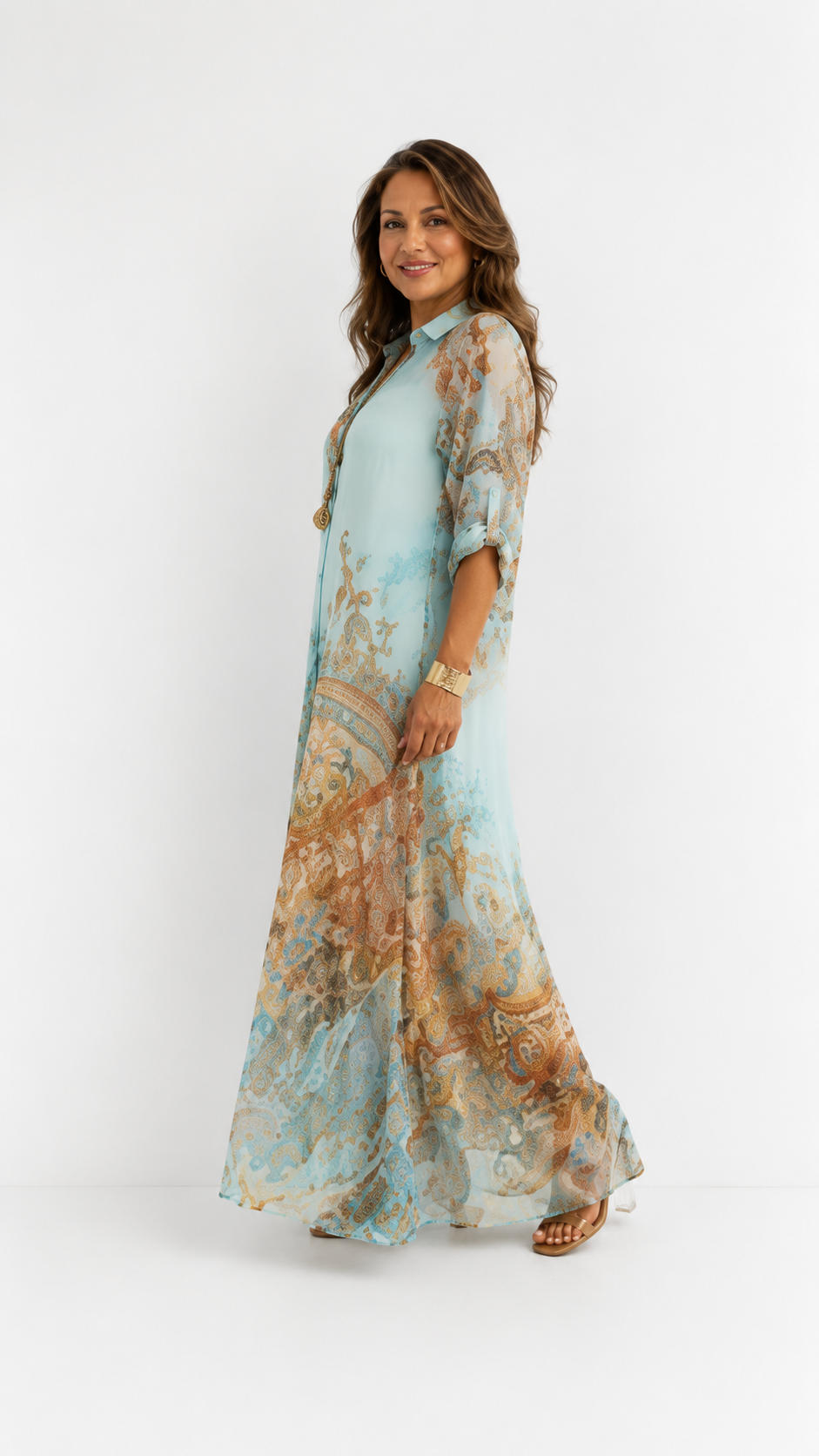 Lorna vestido camisero mediterráneo azul – foto 3