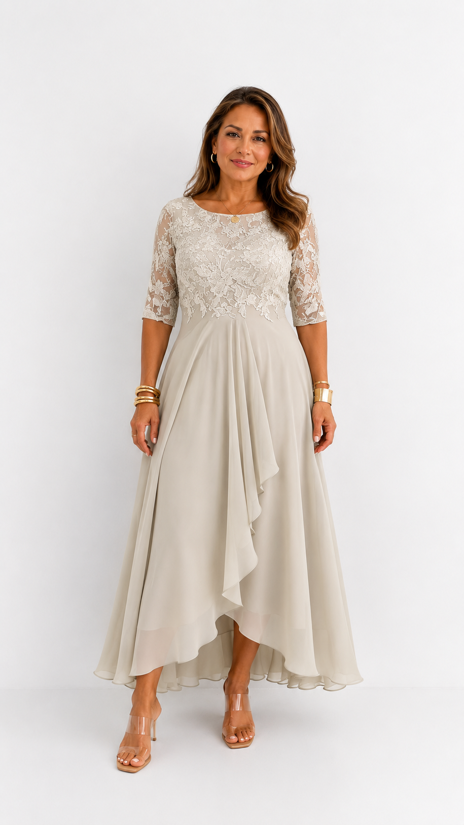 Rhonda | Robe midi élégante en dentelle