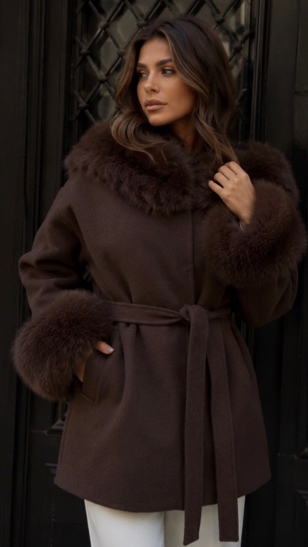 MAISON AVELORE TURIM — Manteau en Fourrure (Chocolat)
