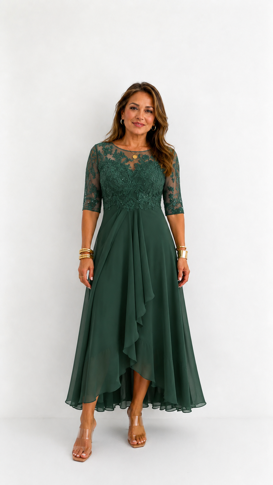 Rhonda | Robe midi élégante en dentelle