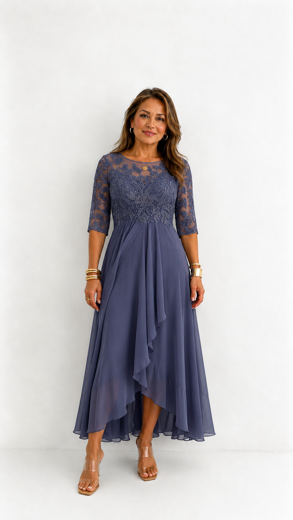 Rhonda | Robe midi élégante en dentelle