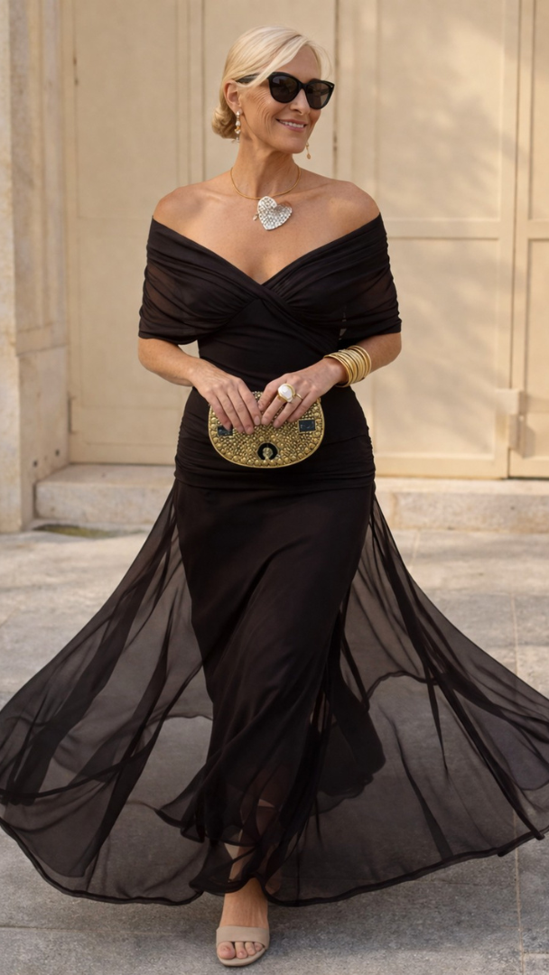 Mikaela | Robe longue à épaules dénudées