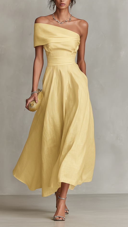 MAISON AVELORE SOLARA ICON — Robe Midi Asymétrique