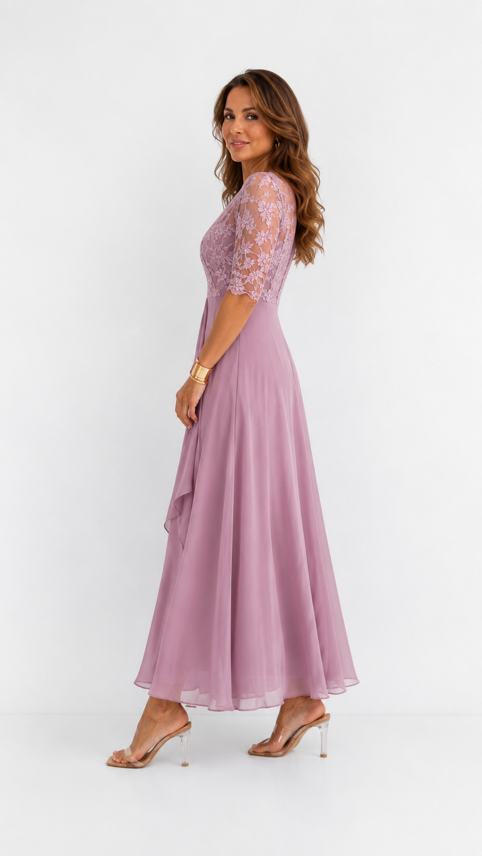 Rhonda | Robe midi élégante en dentelle