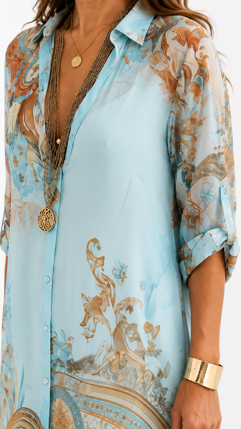 Lorna vestido camisero mediterráneo azul – foto 4