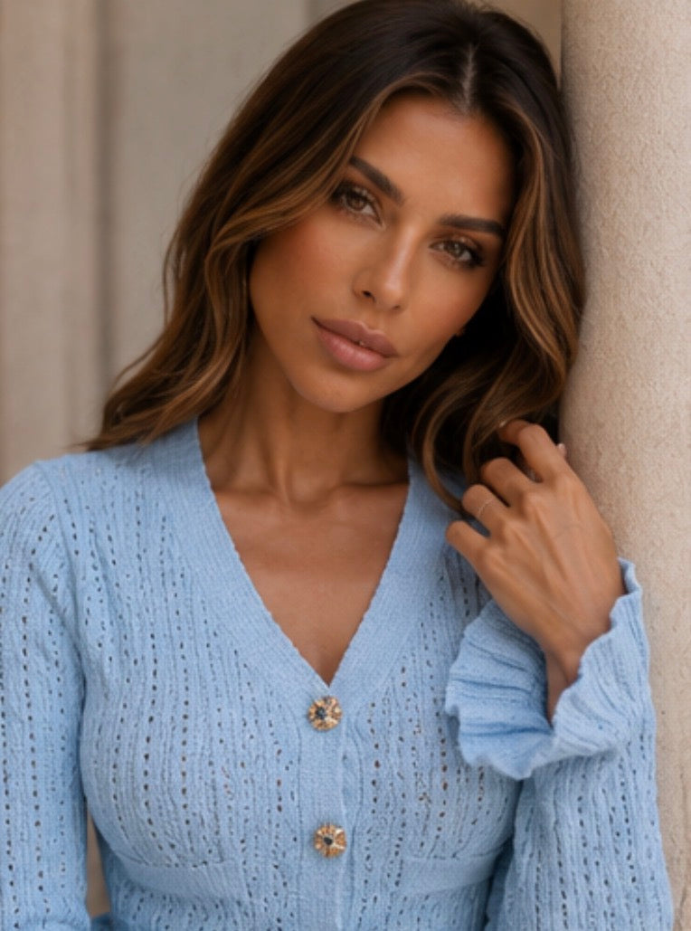 MAISON AVELORE SIENNA KNIT — Sky Bleu Ensemble