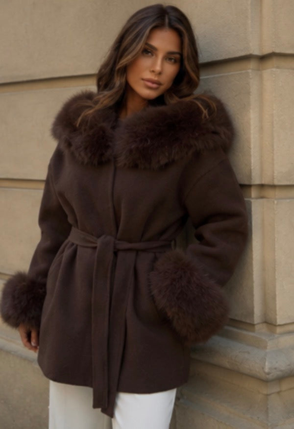 MAISON AVELORE TURIM — Manteau en Fourrure (Chocolat)