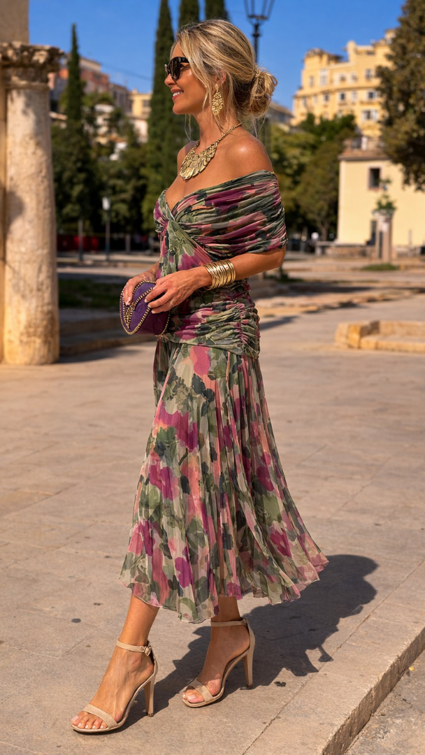 Mikaela | Robe longue à épaules dénudées