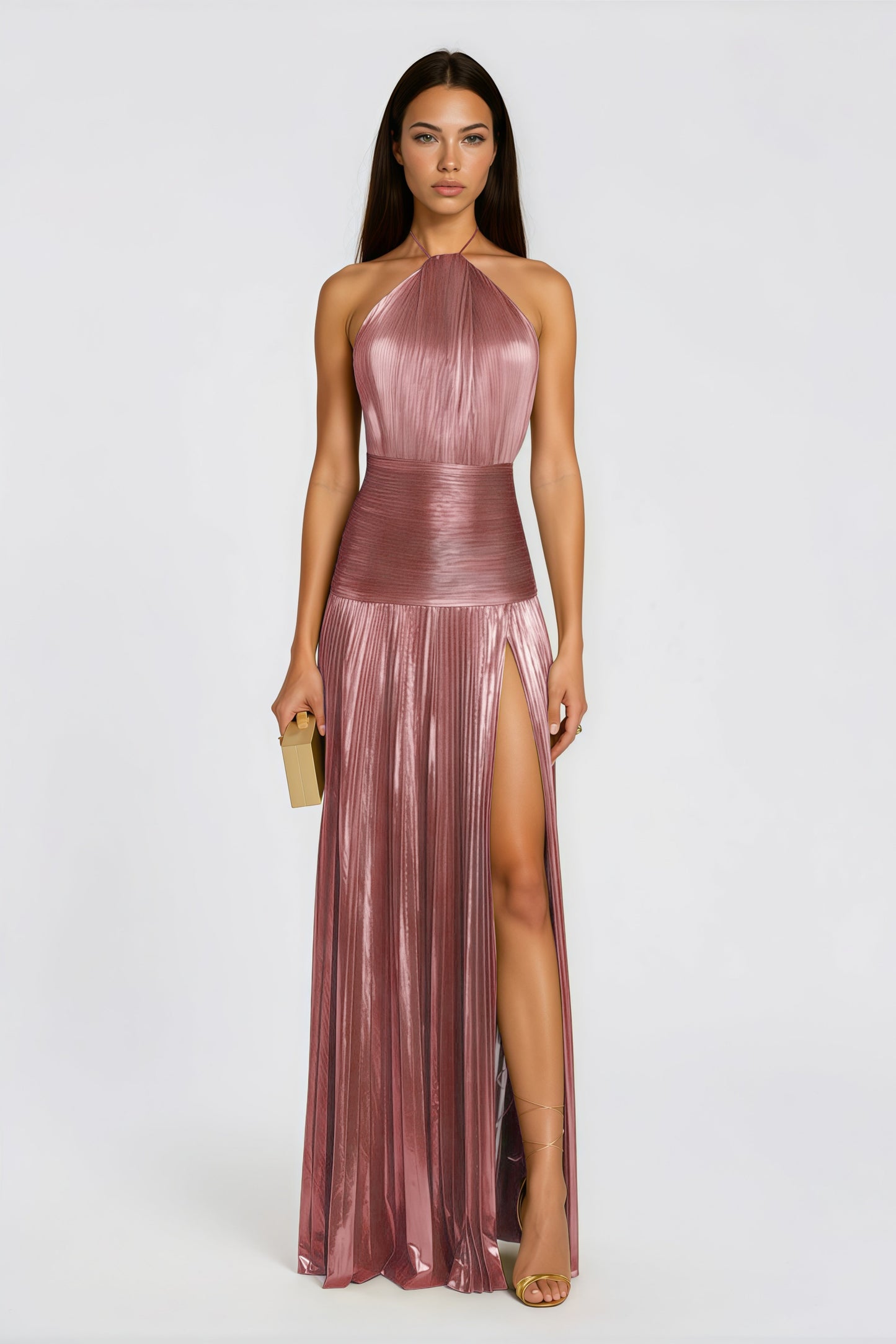 MAISON AVELORE ALCHIMIE — Robe Longue Plissée Brillante