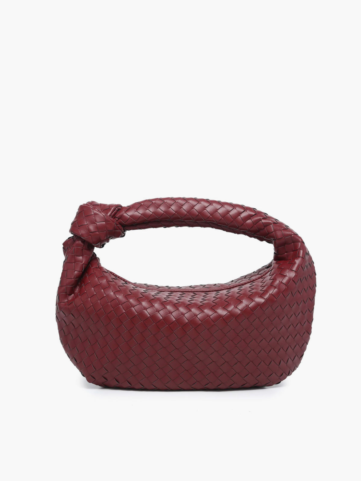 MAISON AVELORE CROISSANT WEAVE SAC — Burgundy