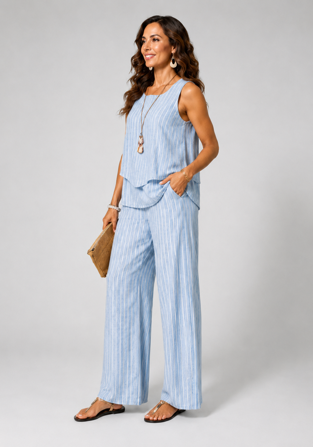 Completo Valentina set estivo celeste elegante Avelisse Milano – foto 3