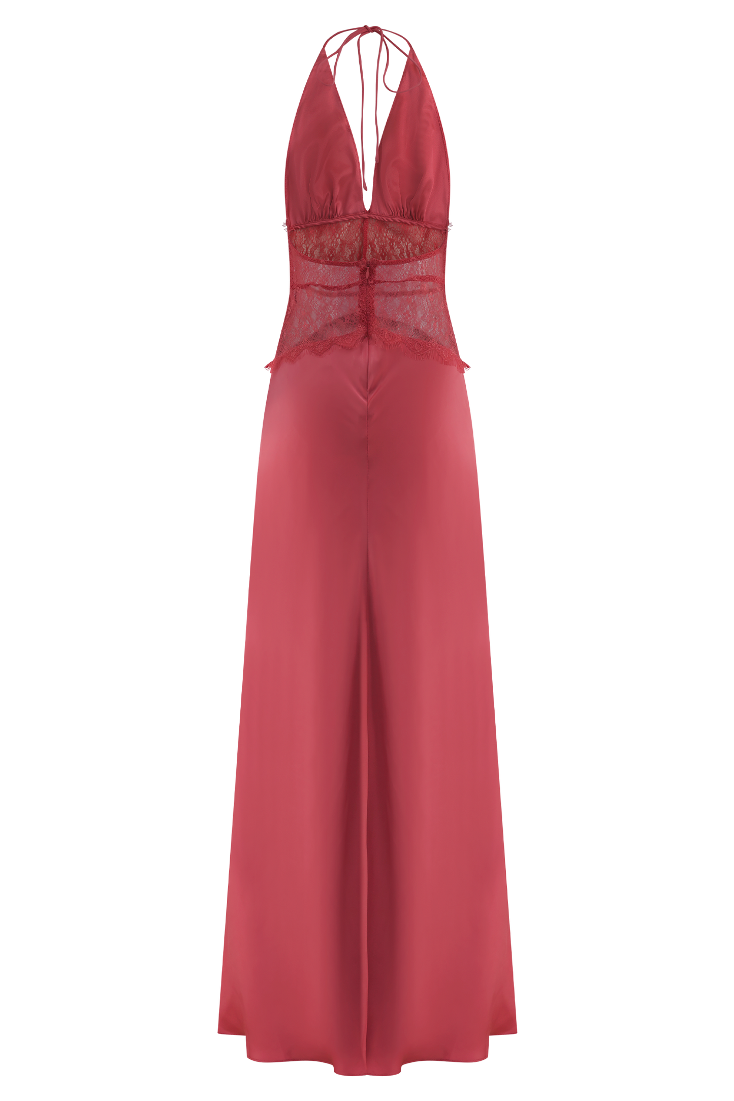 MAISON AVELORE DINAH — Robe Longue Dentelle & Satin (Rose Poudré)