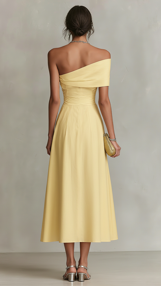 MAISON AVELORE SOLARA ICON — Robe Midi Asymétrique