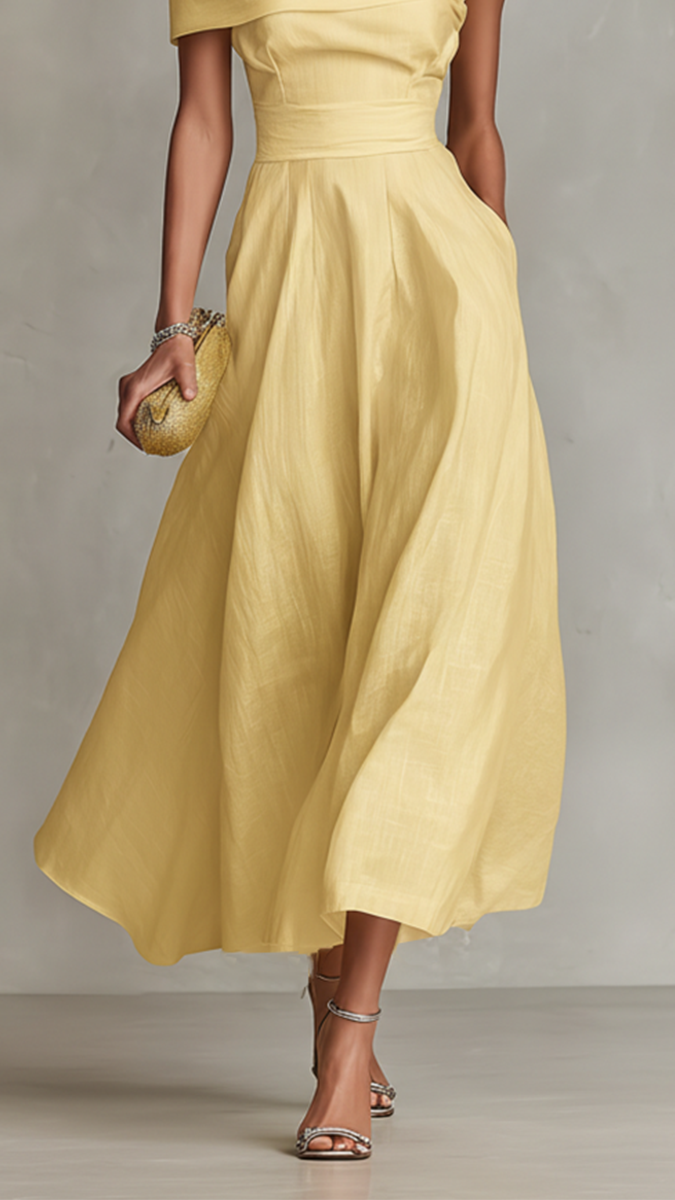 MAISON AVELORE SOLARA ICON — Robe Midi Asymétrique