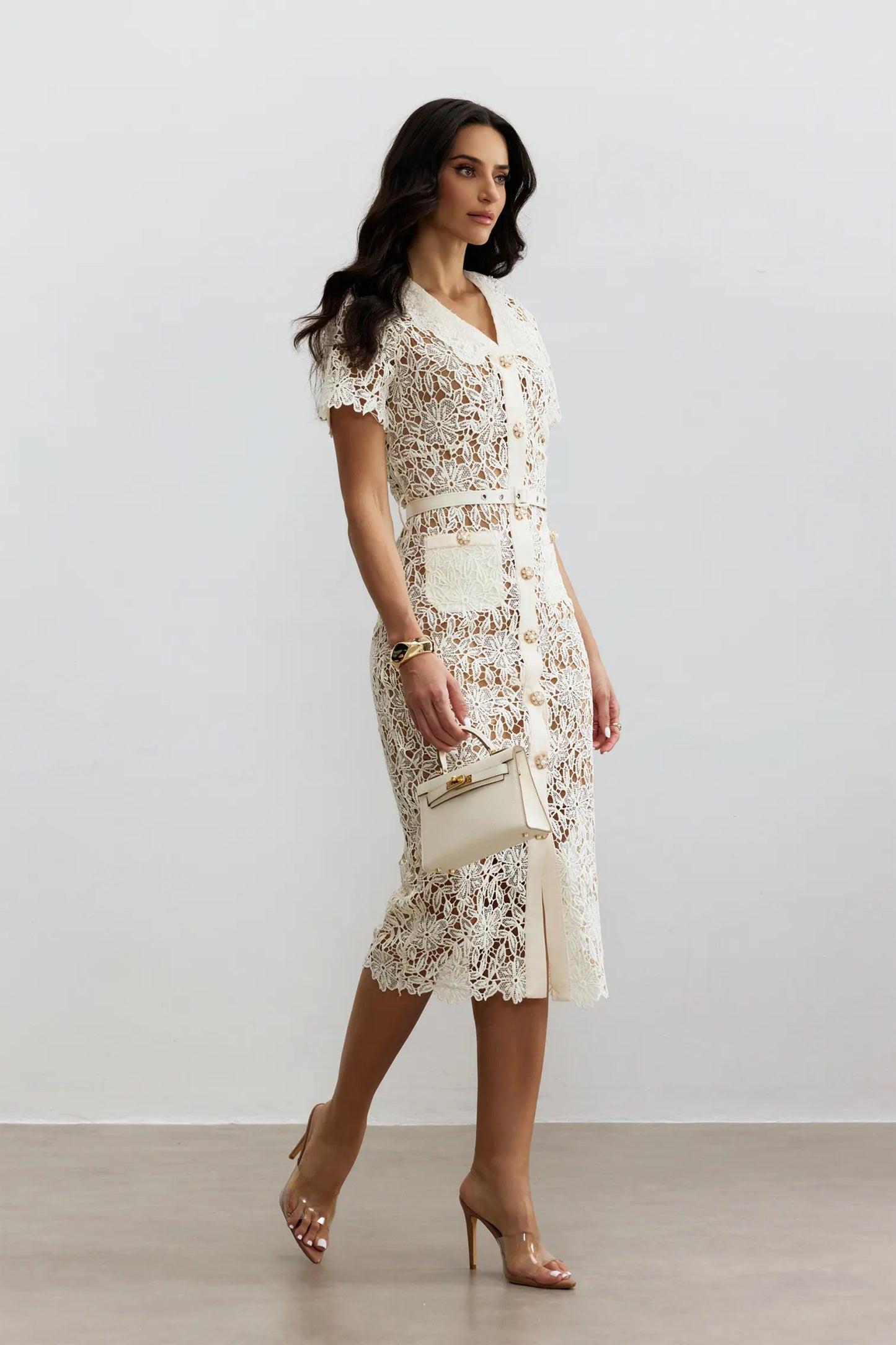 MAISON AVELORE KARMEN — Robe Midi en Dentelle