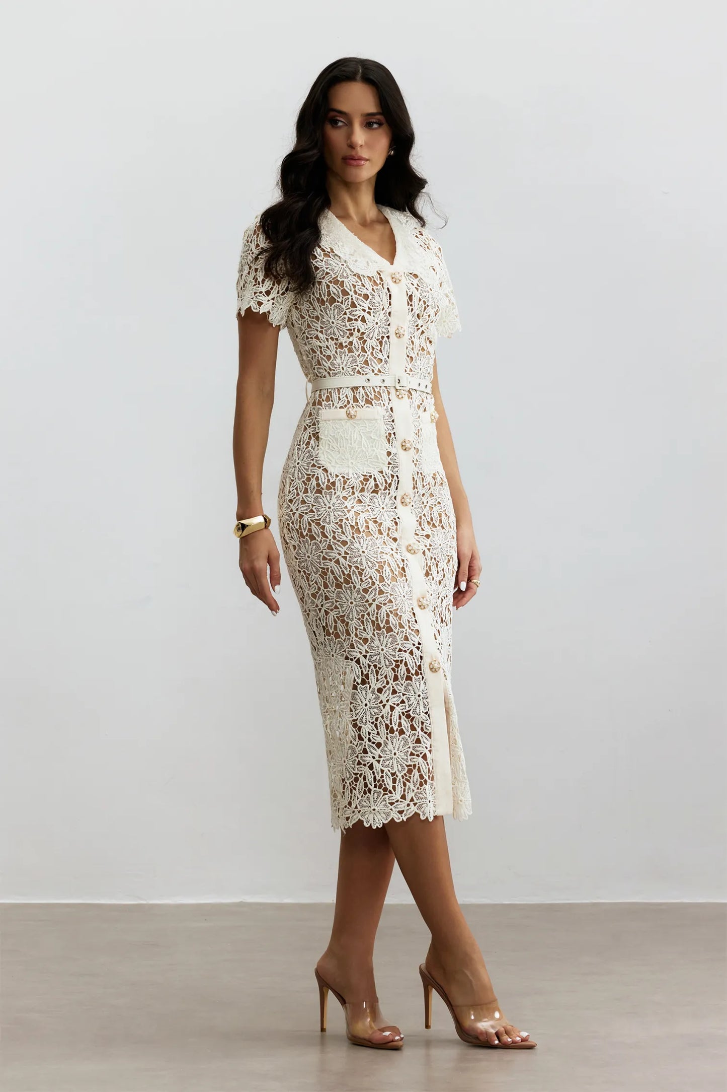 MAISON AVELORE KARMEN — Robe Midi en Dentelle