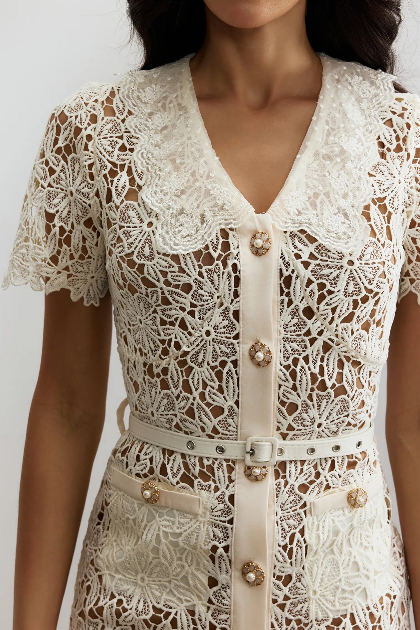 MAISON AVELORE KARMEN — Robe Midi en Dentelle