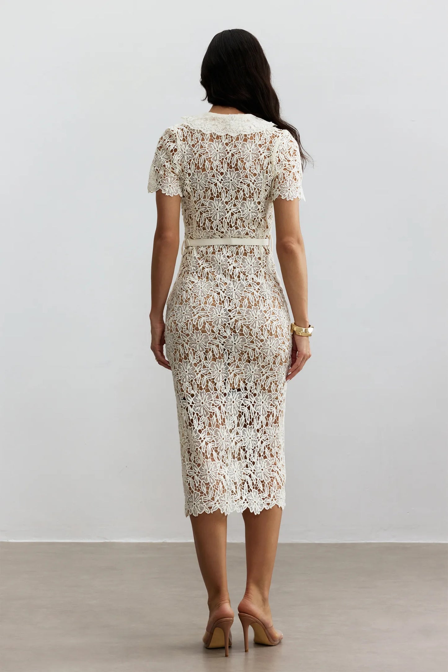 MAISON AVELORE KARMEN — Robe Midi en Dentelle