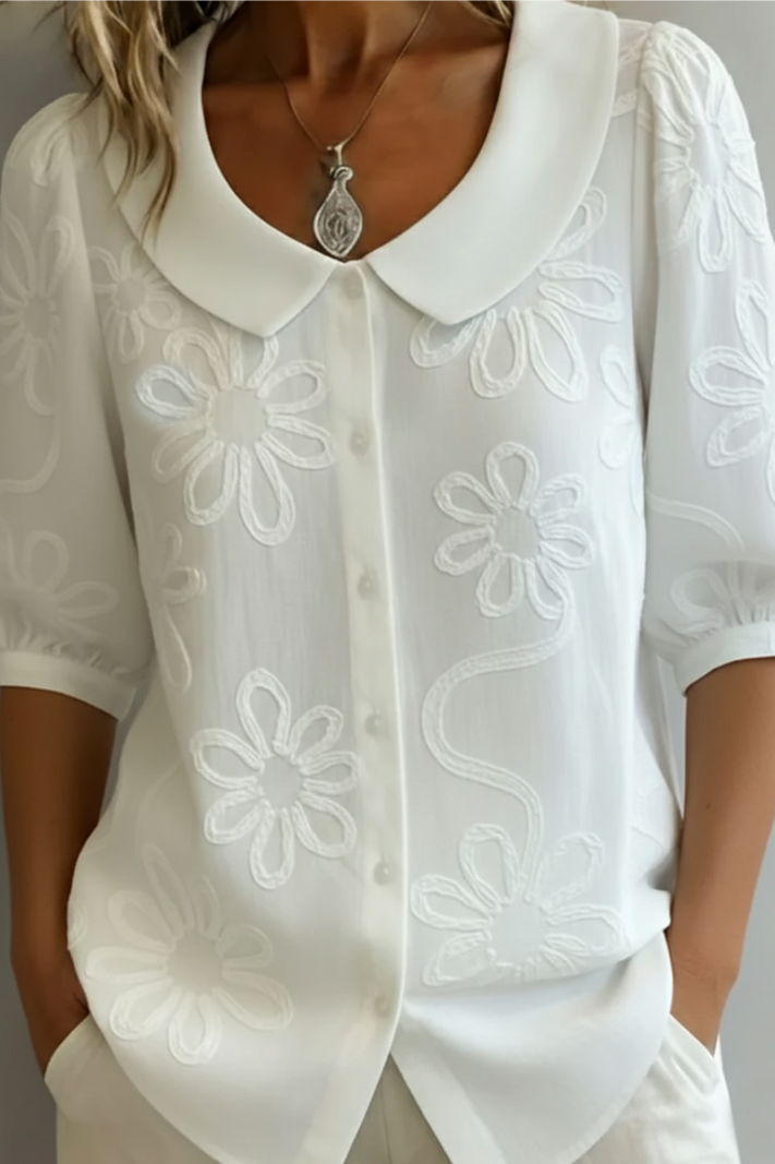 Fiora | Blusa elegante con bordado floral