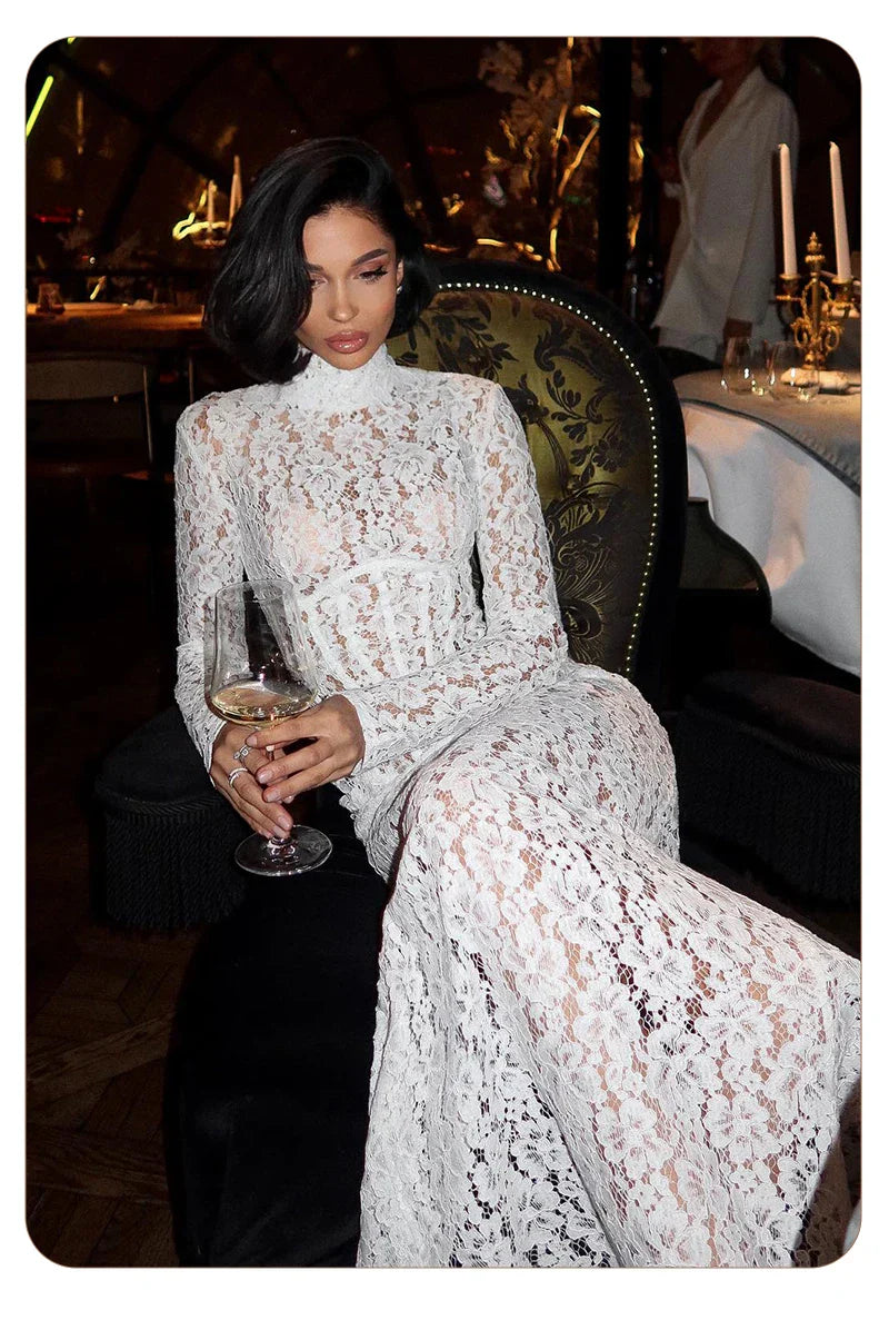 MAISON AVELORE ENA — Robe Longue en Dentelle