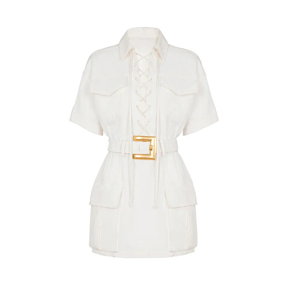 MAISON AVELORE SEMANA — Mini Robe (Ivoire)