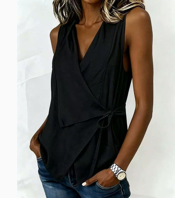 Loretta | Chemisier Élégant Croisé Sans Manches