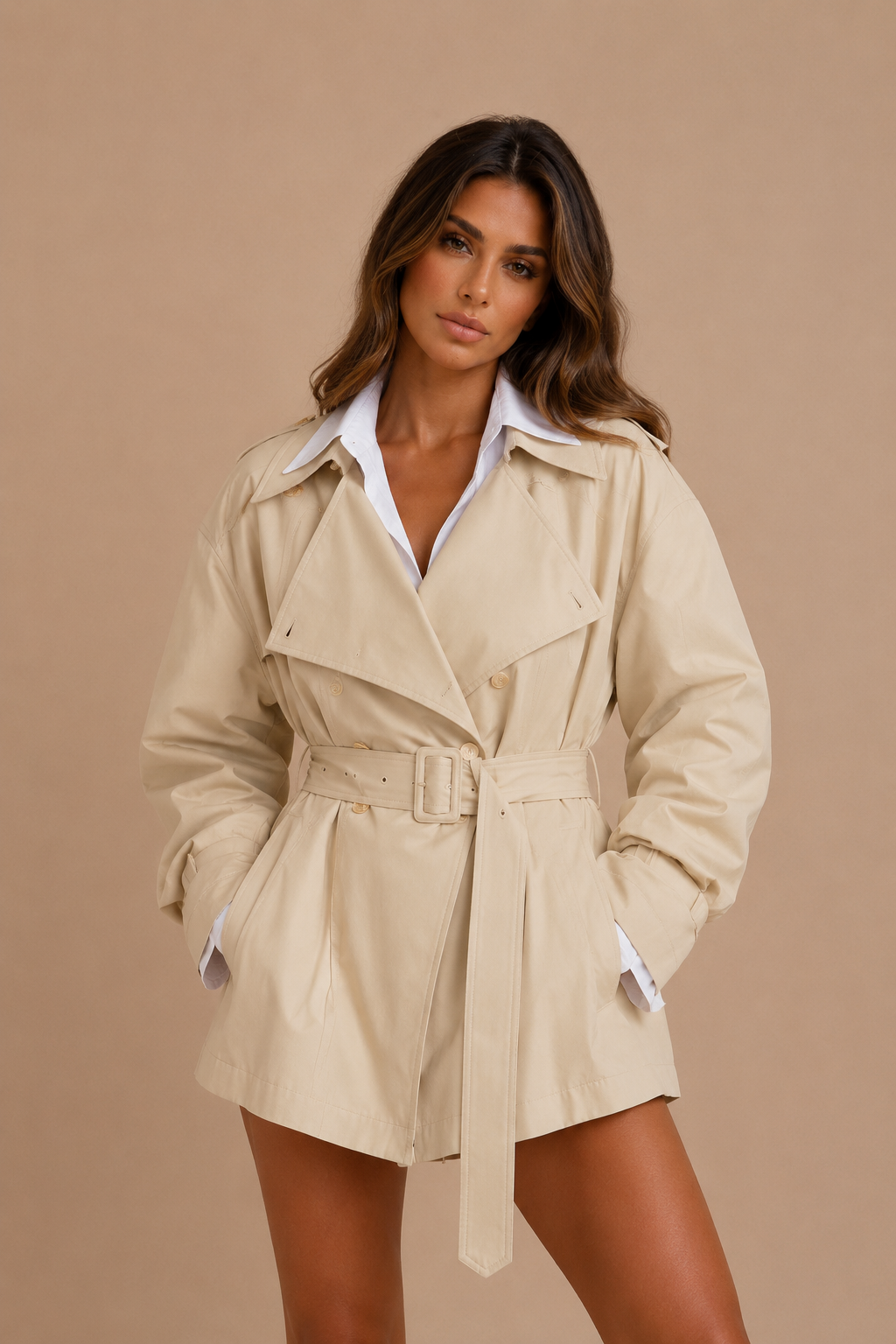 MAISON AVELORE PRISCILLE — Asymmetrical Trench Jacket