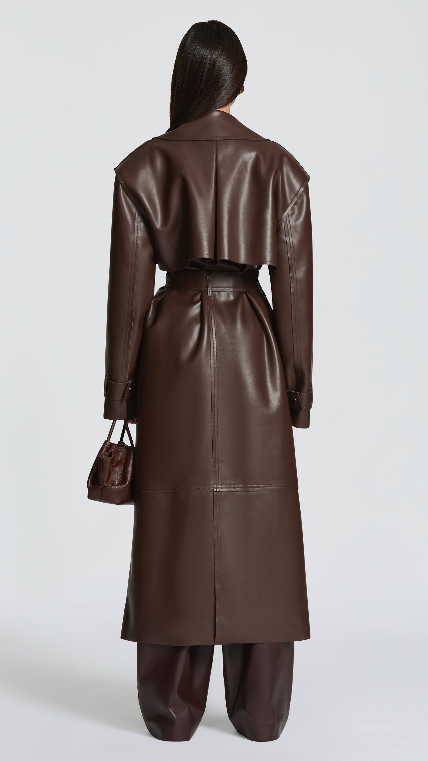 MAISON AVELORE BRIDGET — Trench en Simili Cuir (Prune)