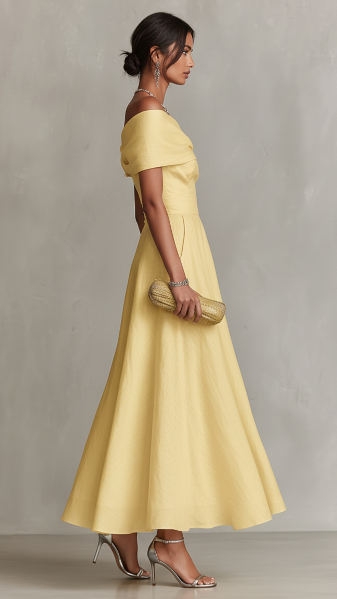 MAISON AVELORE SOLARA ICON — Robe Midi Asymétrique