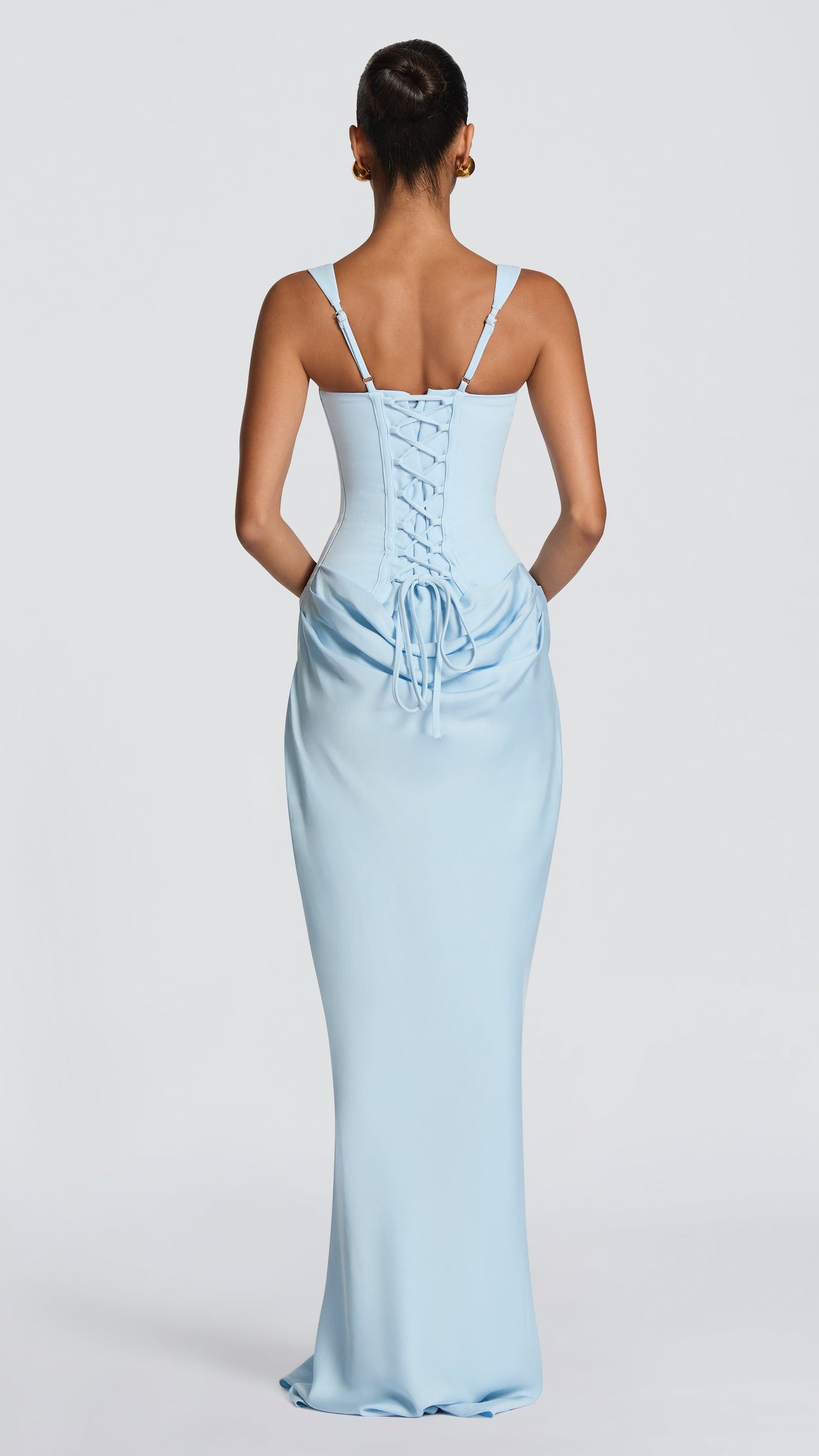 MAISON AVELORE CELESTE ICON — Clair Bleu Robe Longue de Soirée