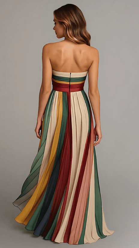 Robe Longue Colorée Sans Manches