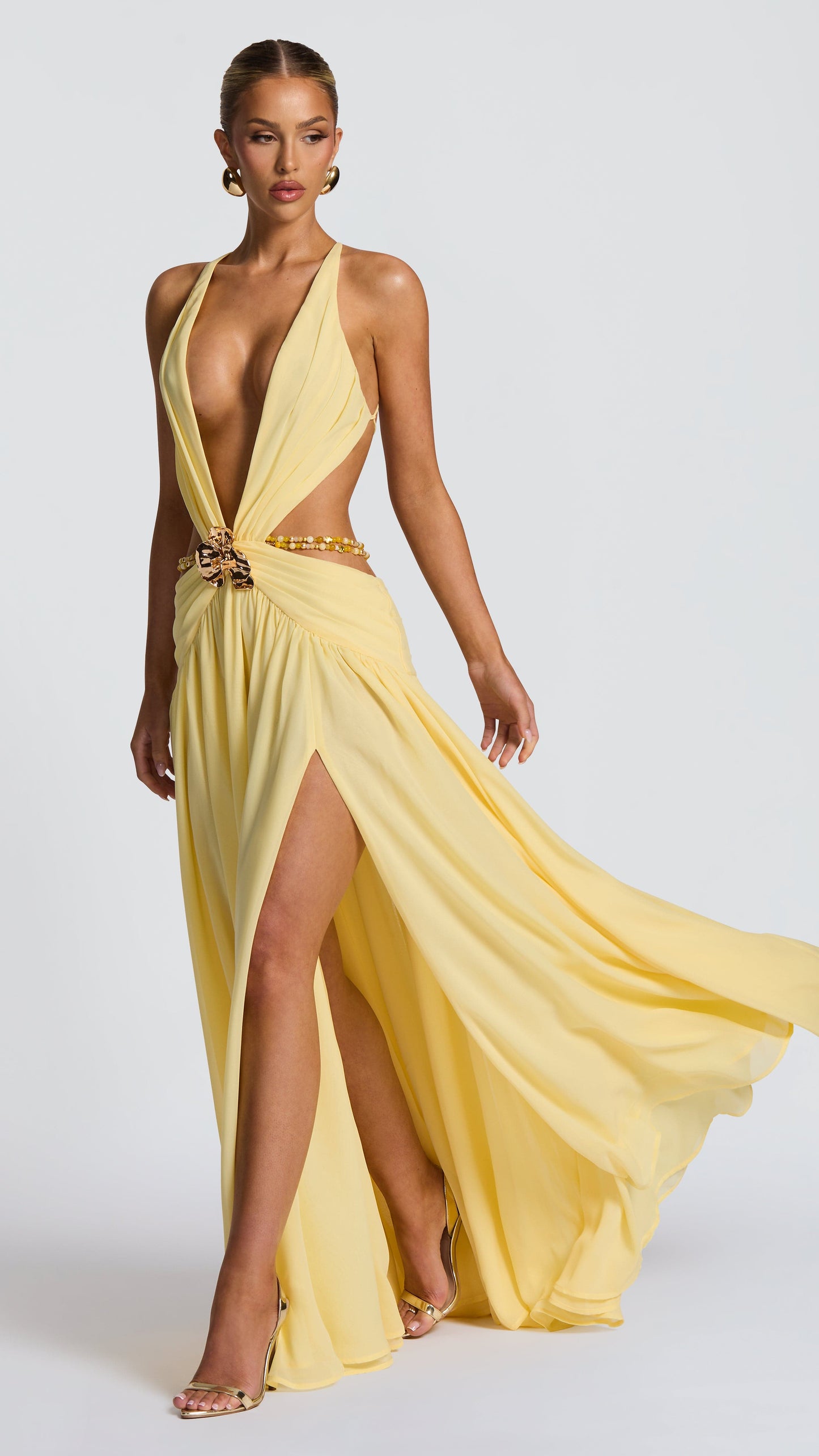 MAISON AVELORE LEMON ICON — Citron Robe Longue Licou