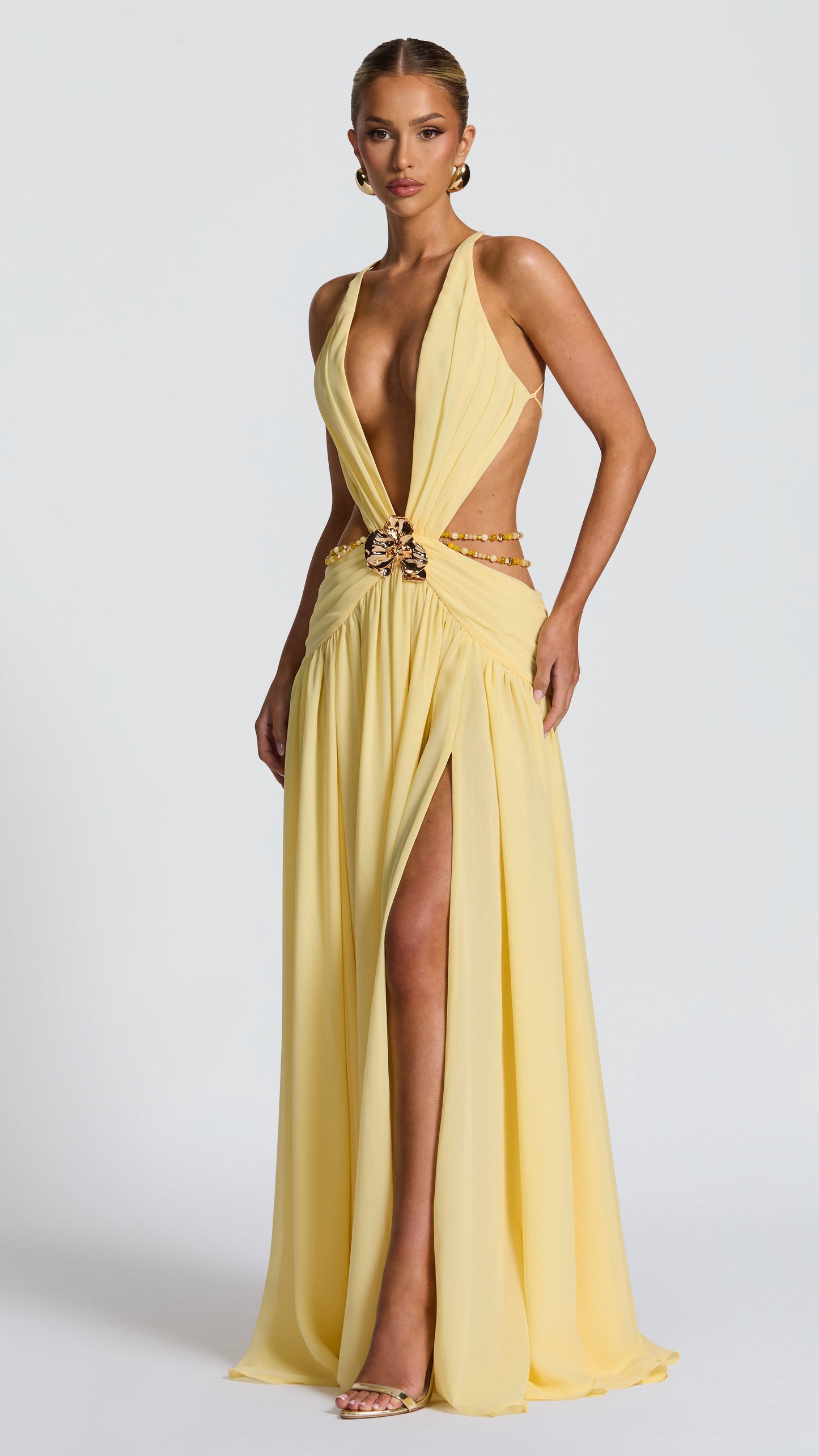 MAISON AVELORE LEMON ICON — Citron Robe Longue Licou
