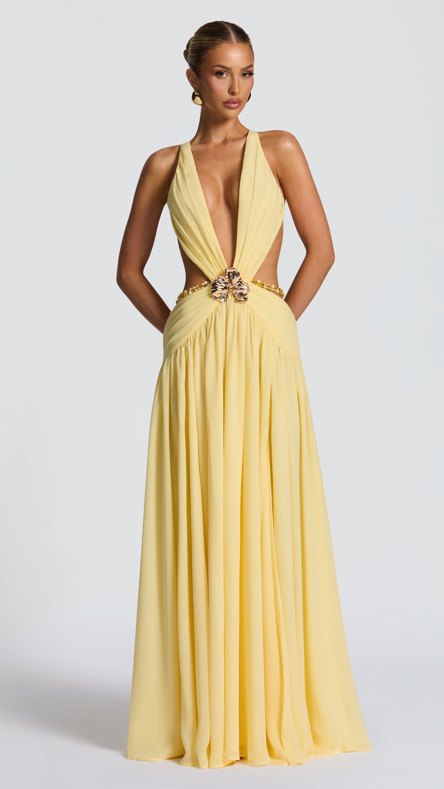 MAISON AVELORE LEMON ICON — Citron Robe Longue Licou