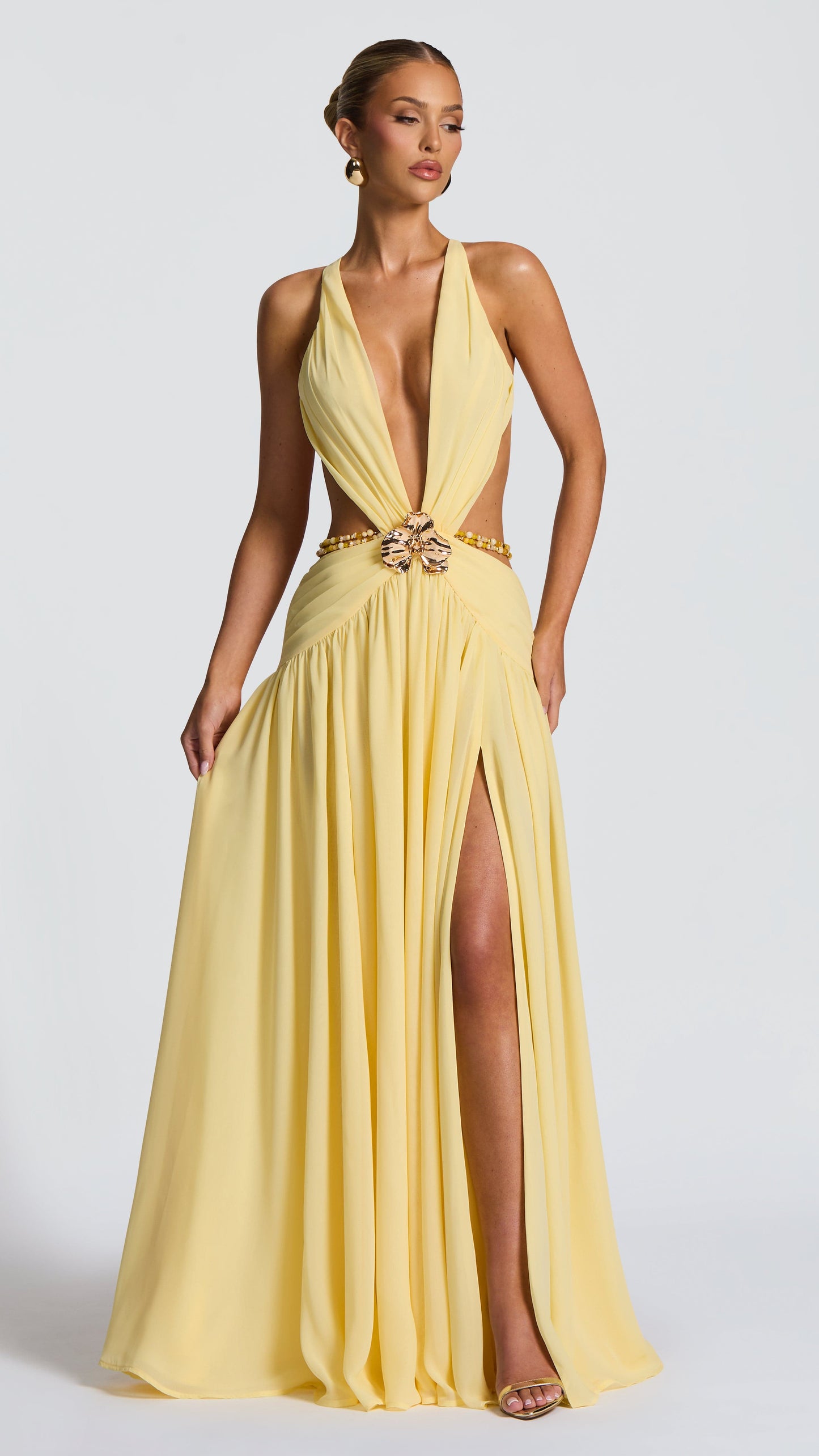 MAISON AVELORE LEMON ICON — Citron Robe Longue Licou