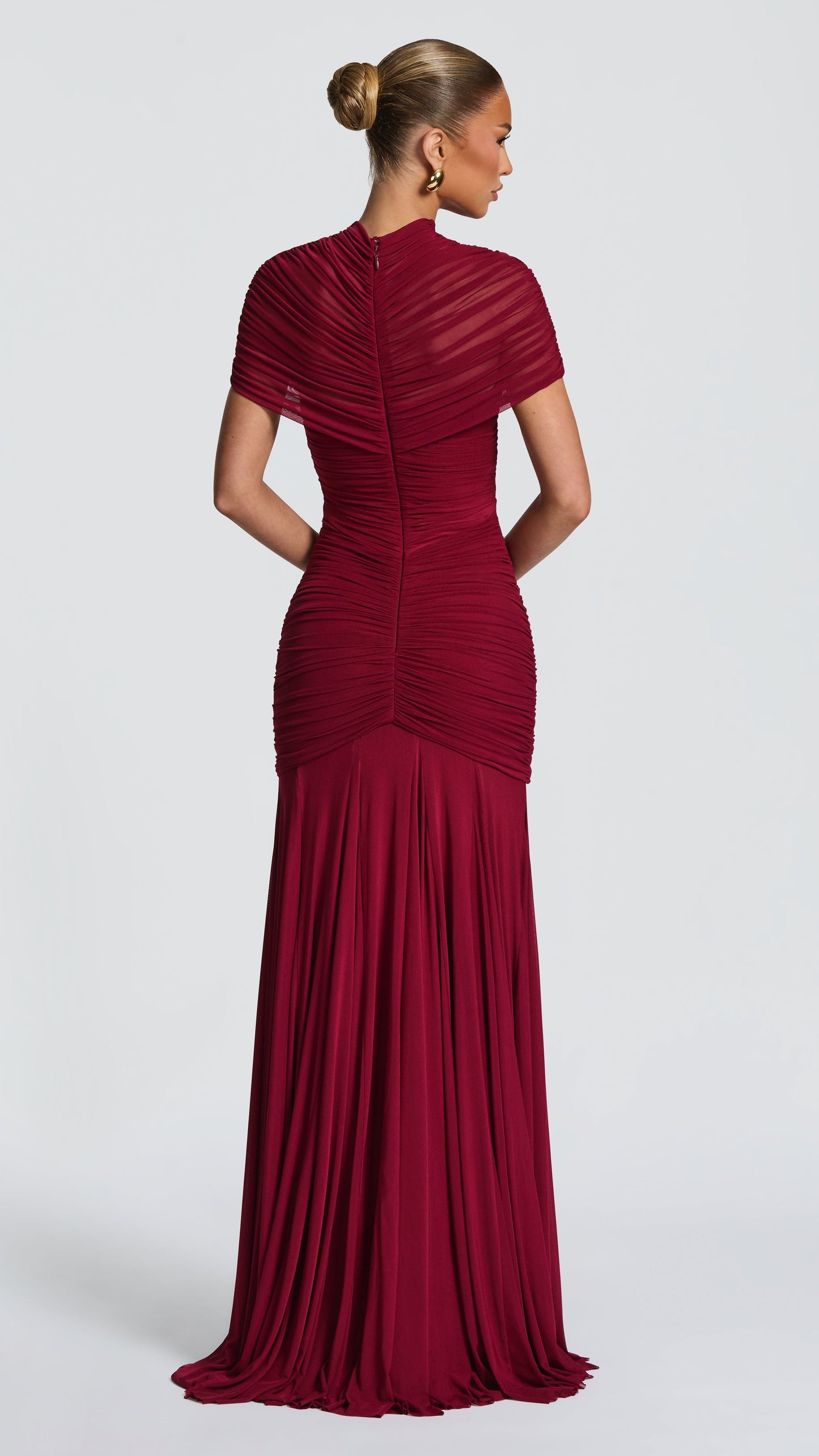 MAISON AVELORE JAYA ICON — Cut-Out Robe Longue (Bordeaux)